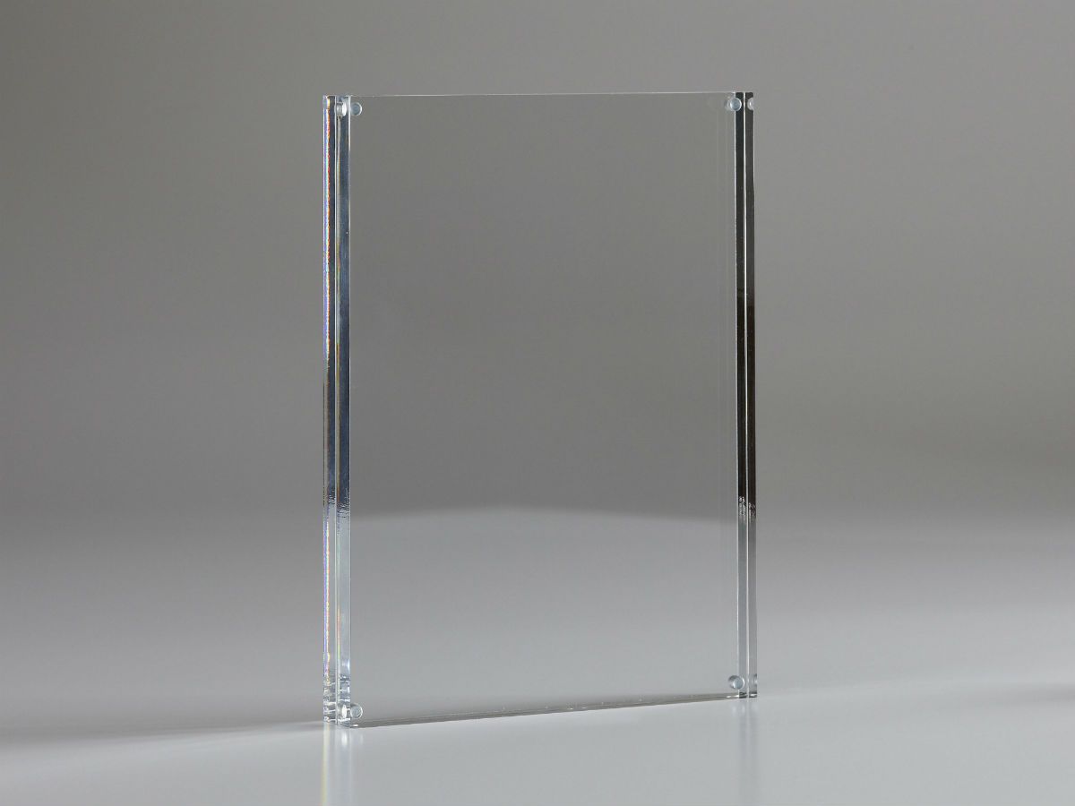 Pv1018 - Porte-visuel de comptoir - Pluxi - Hauteur totale 230 mm - Transparent - Format A5 - Plexiglas ép. 12 mm_0