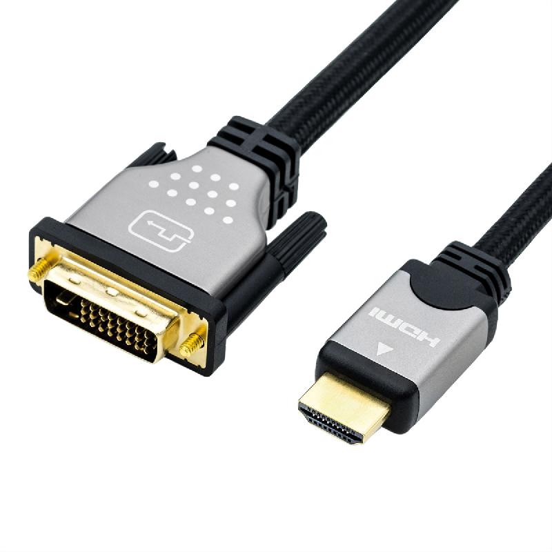 ROLINE Câble pour écran DVI (24+1) - HDMI, M/M, noir / argent, 1,5 m_0