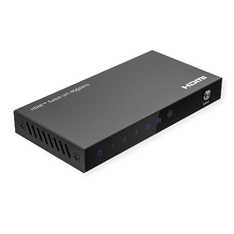 ROLINE Switch HDMI 4K à 3 ports, avec télécommande_0