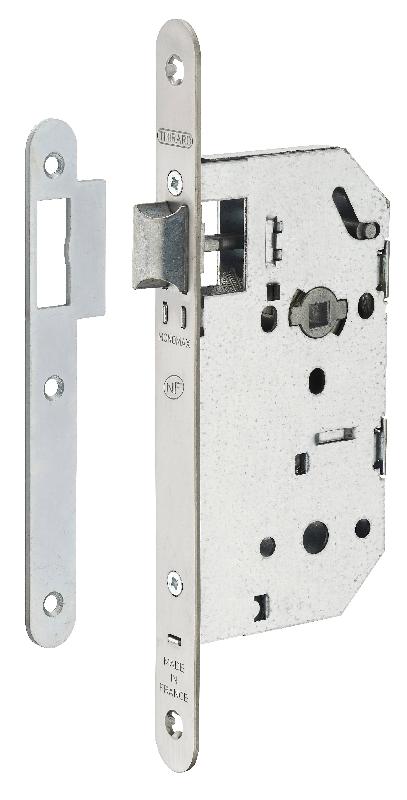 Serrure encastrable Monomax NF - Pour porte intérieure - Têtière inox - Réversible sans démontage - Thirard_0