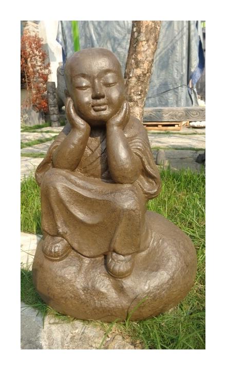 Statue jardin Bouddha assis en fibre de verre position chakra 150