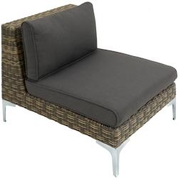 Tectake Ensemble modulable en rotin Villanova partie centrale en aluminium - gris anthracite chiné -404417 - gris aluminium 404417_0