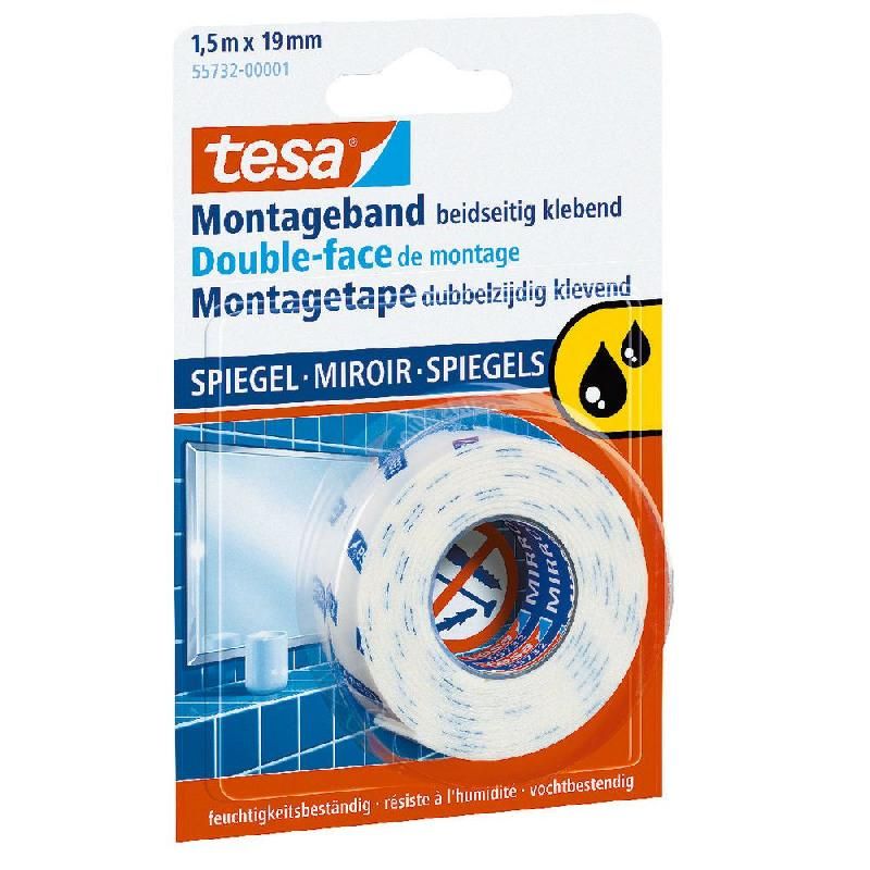 TESA® RUBAN ADHÉSIF DOUBLE FACE EXTRA-FORT BLANC L. 1,5 M (PRIX À L'UNITÉ)