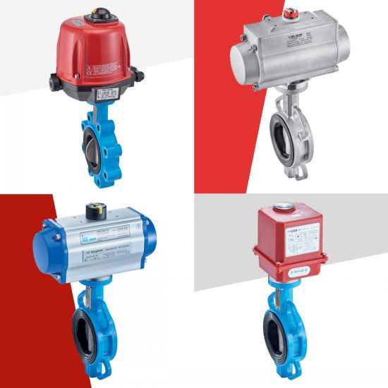 Vannes à papillon motorisées - vérins pneumatiques aluminium/inox et actionneur électrique IP65, IP66, IP68_0