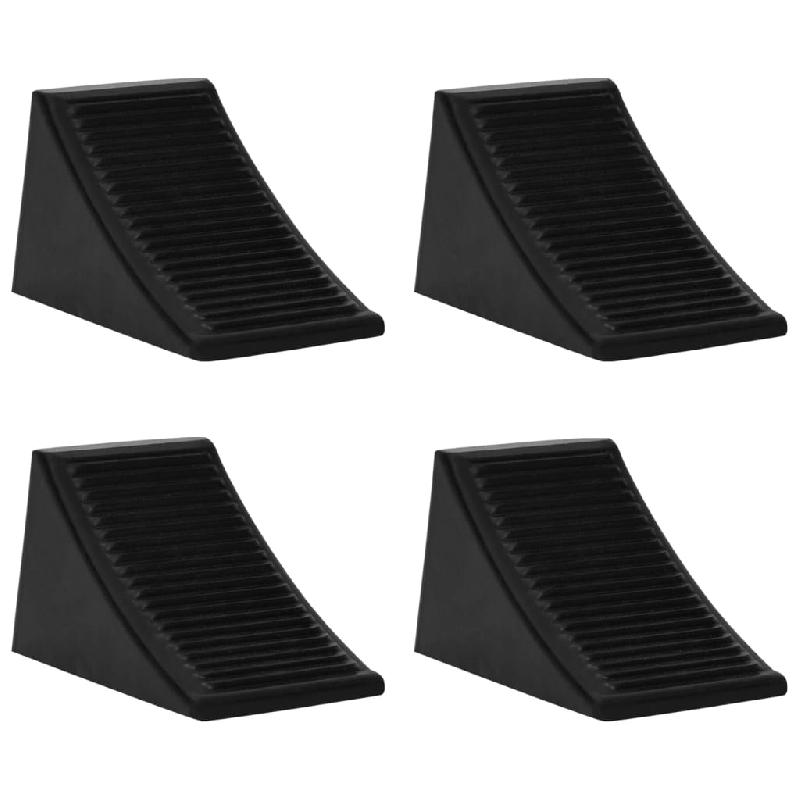 Vidaxl cales de roue 4 pcs 16x9x9 cm caoutchouc 150990_0