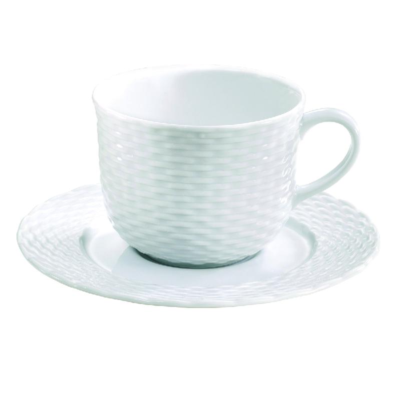 SOUS TASSE À THÉ/DÉJEUNER ROND BLANC PORCELAINE Ø 16 CM BASKET PILLIVUYT