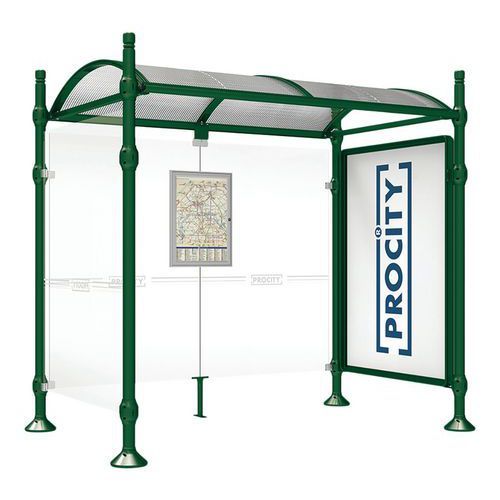 ABRI BUS PROVINCE 2.50 M VITRINE 1 BARD. LAT. CITY VERT 6005 - PROCITY