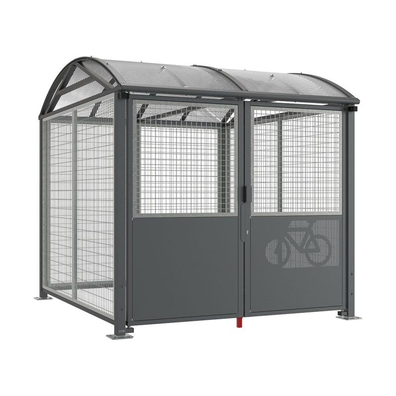 Abri cycles voûte sécurisé - jesignale - structure robuste en acier et toit anti-intrusion_0