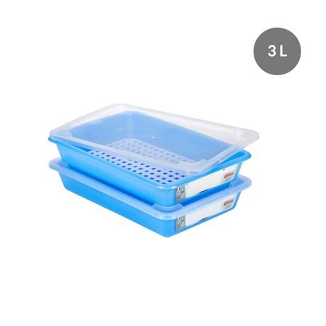 BAC PLAT HACCP 3 L + GRILLE + COUVERCLE (VENDU PAR 2)