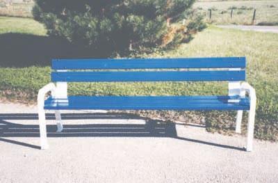 Banc public Confort - piètement tube 45x45 avec accoudoirs - 3 lames bois assise, 2 dossier - finition galvanisée et peinture - 2m - 35kg_0