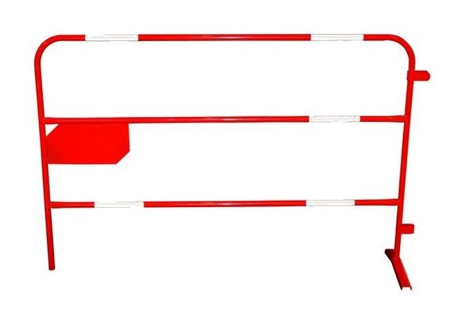 Barrière de chantier TP - D.25*1.2mm - Rouge - Longueur 1500mm - Hauteur 1000mm - 6 bandes rétro-réfléchissantes_0