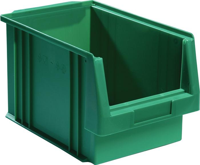 Boîte de rangement à ouverture frontale PLK - 330x213x200 mm - PP verte - LA-KA-PE_0