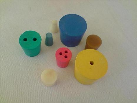 Bouchons coniques pour verrerie de laboratoire - Caoutchouc, néoprène ou silicone - Pleins ou percés - Tailles n°00 à n°21_0