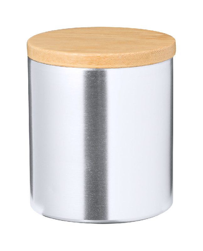 Bougie parfumée à la vanille - support aluminium - couvercle en bambou - 230 g_0