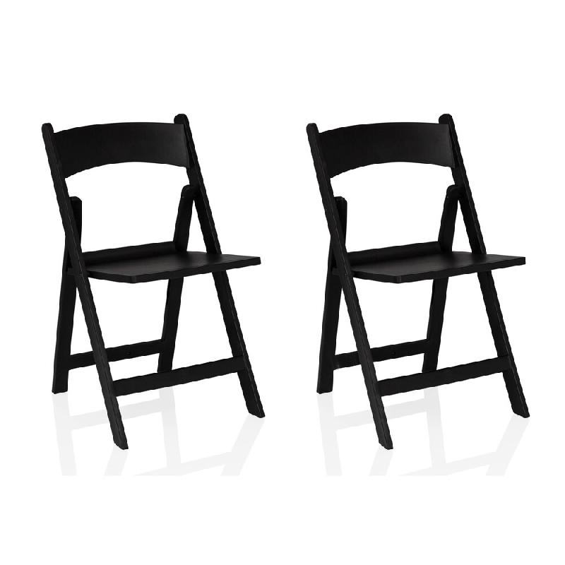 Chaise de jardin / Chaise pliante Travano 1 (Lot de 2 / 2 chaises) plastique noir hjh LIVING - noir plastique polypropylène 950002_0