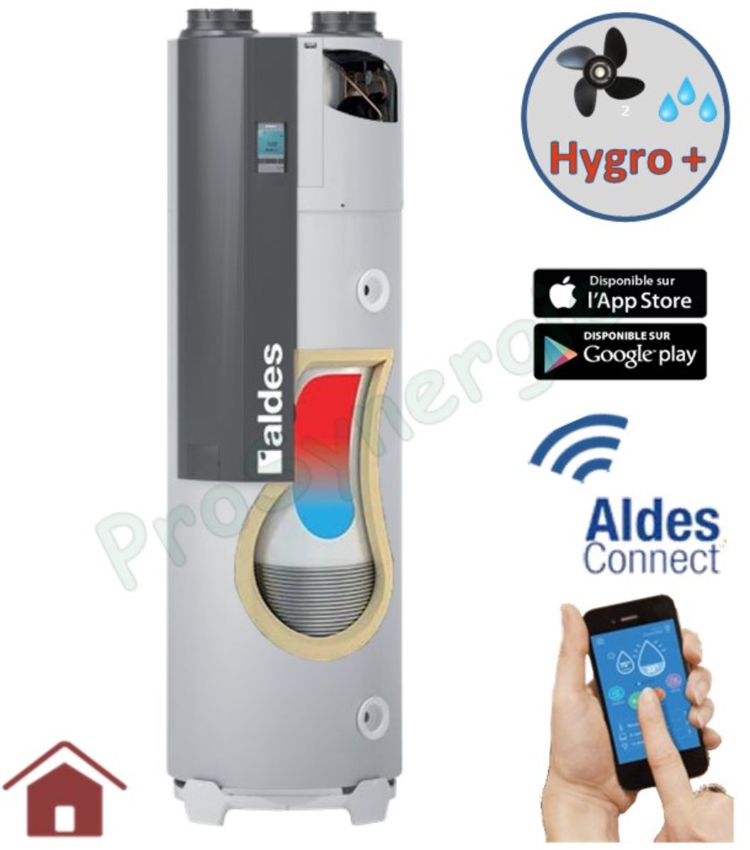 CHAUFFE-EAU THERMODYNAMIQUE AIR EXTRAIT B200-FAN T.FLOW HYGRO