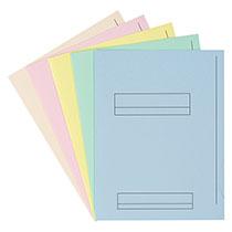 CHEMISES DOSSIER 2 RABATS OXFORD 24 X 32 CM 5 COULEURS PASTEL ASSORTIES- PAQUET DE 50