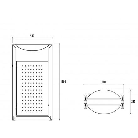 Corbeille Arco - poubelle publique en métal basculante conforme aux normes françaises_0