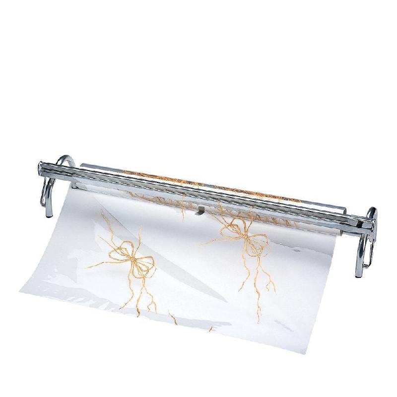 Dévidoir chromé pour film polypropylène - L 80cm - avec couteau intégré_0