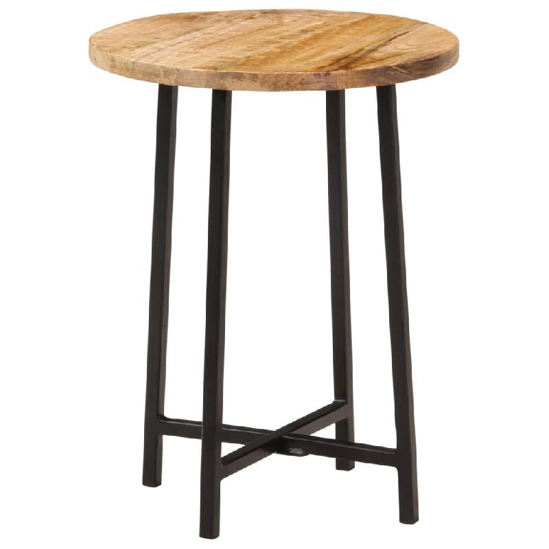 Décoshop26 - Table d'appoint ronde en bois de manguier massif – pieds en métal – pièce unique DEC037043 - métal 3000263064228_0