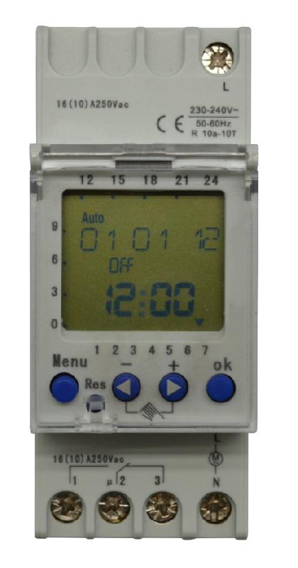 Horloge digitale DTD - Afficheur LCD grand format - Programmation intuitive - Rail DIN_0