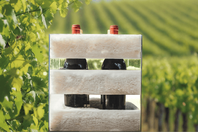 ECOLOGIQUE : calage bouteille ouate expansive en fibres textiles recyclée pour calage Blocbottlebox - BTLOTEXPCLG-NF05_0