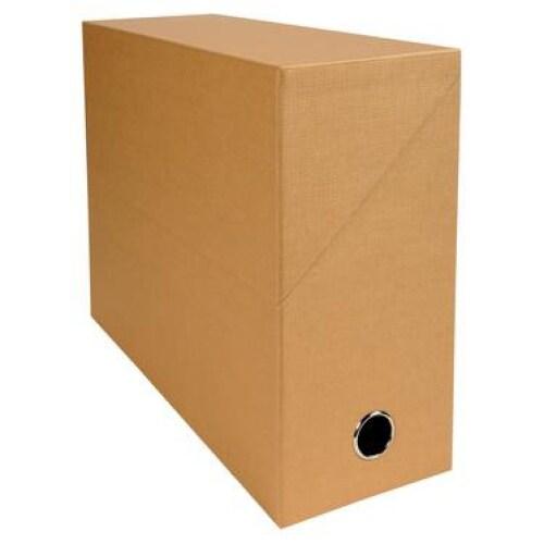 Exacompta Lot de 5 Boîte transfert Papier toilé en carte 15/10e, dos de 120, coloris havane - 3130630894285_0