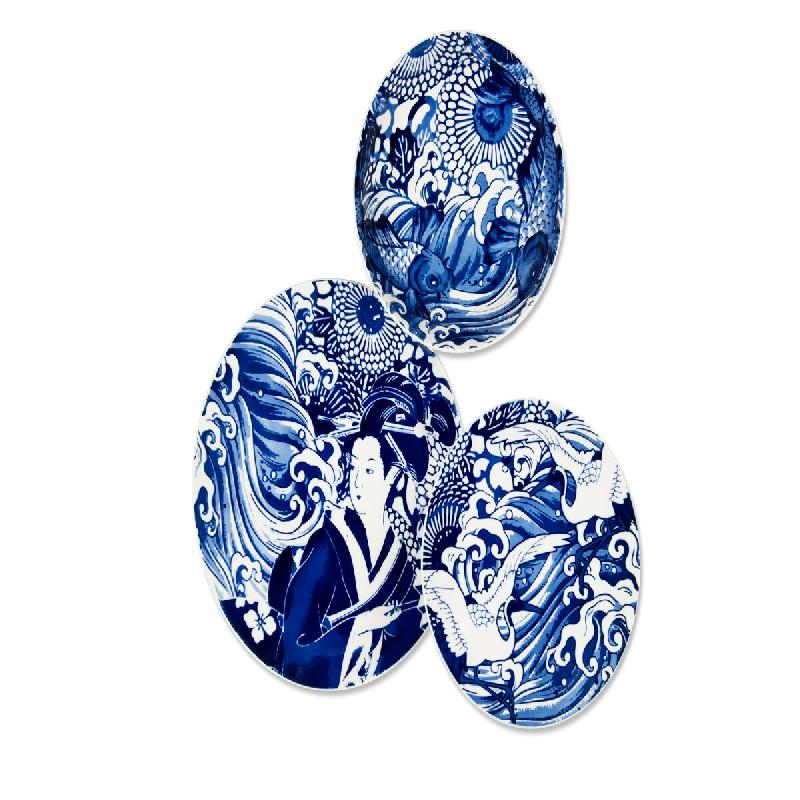 Excelsa service de table Kon 18 pièces en porcelaine bleu - bleu porcelaine 69626_0