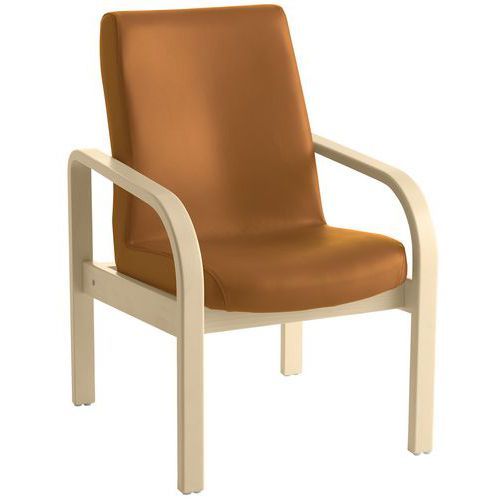 FAUTEUIL DE REPOS AVEC DOSSIER FIXE BAS HÊTRE BLANCHI / CITROUILLE