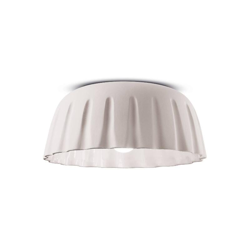 FERROLUCE PLAFONNIER MADAME GRES CÉRAMIQUE, HAUTEUR 17 CM, BLANC