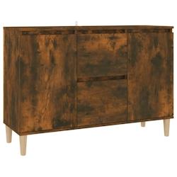HELLOSHOP26 - Buffet bahut commode armoire en bois d'ingénierie marron avec 2 tiroirs et 2 portes - 101 x 35 x 70 cm_0