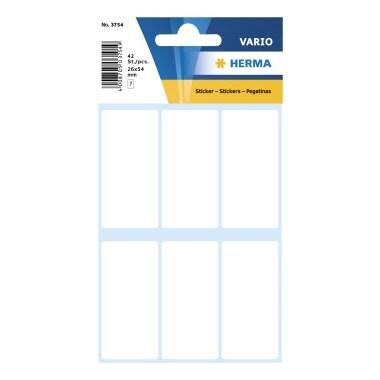 HERMA 42 étiquettes blanches multi-usage, format 26 x 54 mm (7 feuilles 9x16 / cdt) - 3754_0