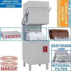 Lave professionnel electrique a capot panier 500x500mm avec b t active wash à double parois isolée vaisselle - D26/6B-AC_0