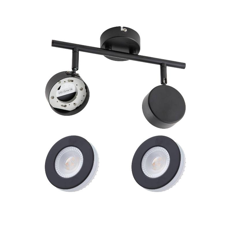 LINDBY SPOT JYLA, NOIR, 2.700 K, À 2 LAMPES, GX53