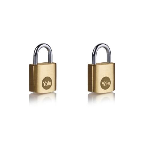 LOT DE 2 CADENAS LAITON S'ENTROUVRANT - 20 MM - 3 CLÉS INCLUSES YALE