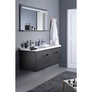 MEUBLE 120 CM 2 VASQUES + MIROIR BOIS MASSIF ESSENTIEL SANIJURA