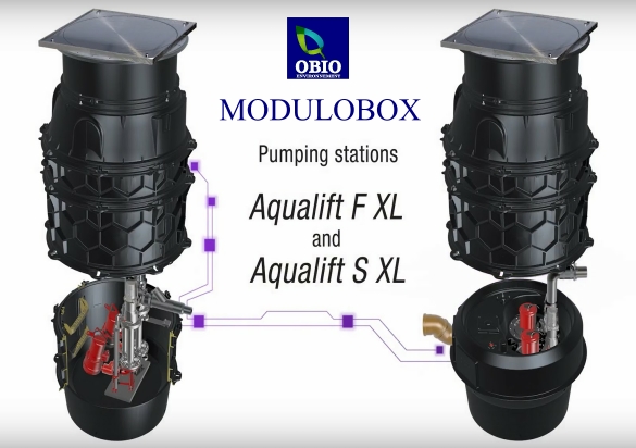 Poste de relevage ModuloBox - 310L - 1 ou 2 pompes - Hauteur modulable 2m à 5m - DN150 arrivée, DN50/DN80 refoulement_0