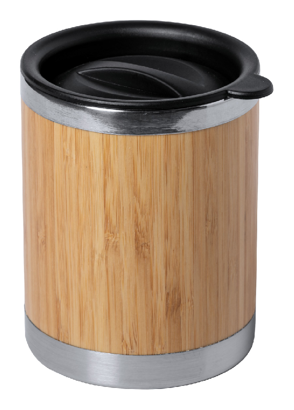 Mug thermos isotherme - double paroi inox et bambou - 300 ml_0