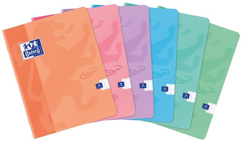 Oxford Lot de 40 Cahier Touch piqué 17x22, 96p./48 feuilles 90g/m², Séyès, coloris assortis (6) - 3020120135564_0