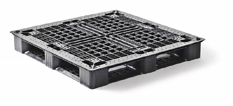 Palette en plastique QP1140MB6R-PAS (CP9) - 1140 x 1140 mm - Charge statique 5000 kg - Plateau ouvert avec 6 semelles_0