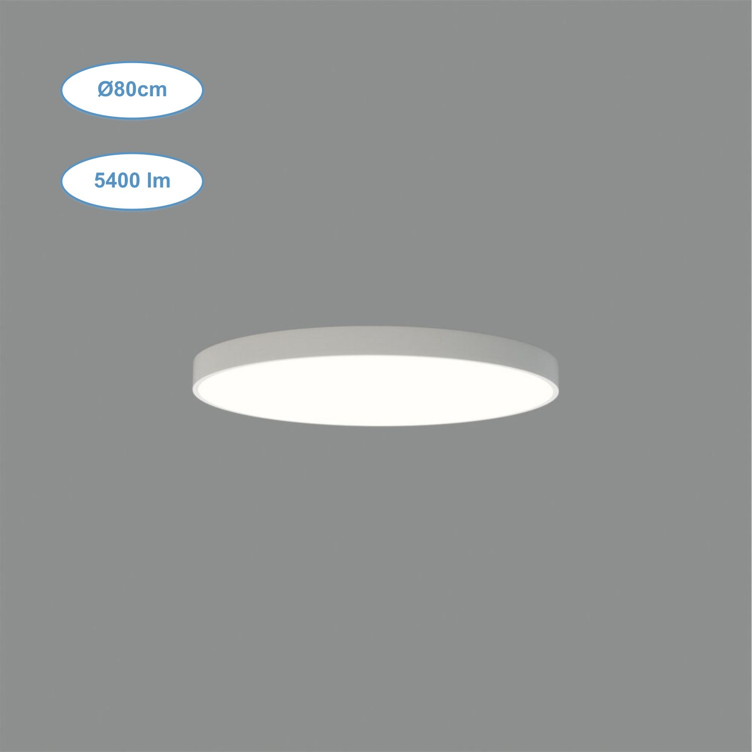 Plafonnier LED Ø80cm 72W - 5400lm - Blanc ou Noir - IP20 - Variation en option_0