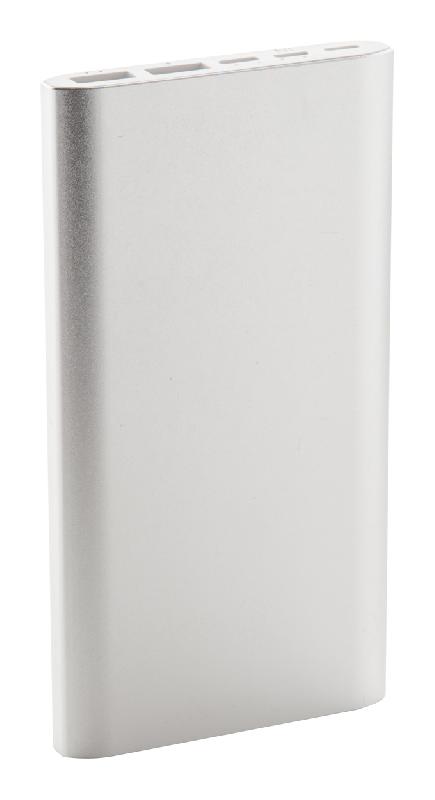 Power bank en aluminium - 10000 mAh - 2 ports USB et 2 ports USB-C - Couleur argenté_0