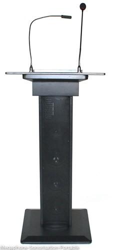 Pupitre de conférence amplifié AMC-73 noir - 60W avec micros sans fil et haut-parleur intégré_0