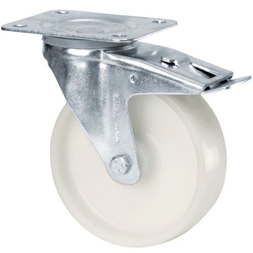 ROULETTE PIVOTANTE À PLATINE FORCE : 100 BLANC - TENTE