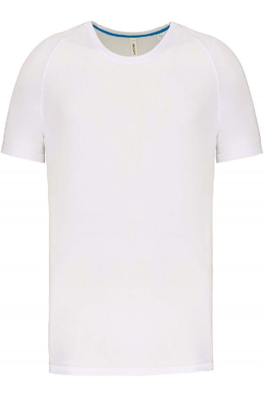 T-shirt de sport à col rond recyclé homme Blanc M 100% Polyester - M blanc 3663639096973_0