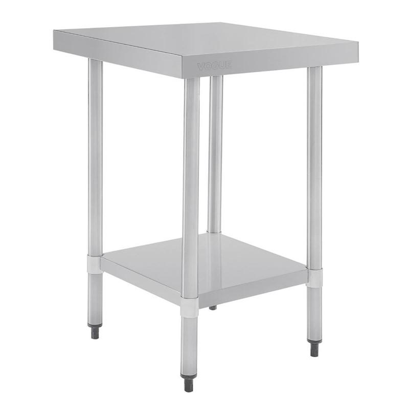 Table en acier inoxydable - sans rebord - 600x700x900mm - 1 étagère réglable - GJ500_0