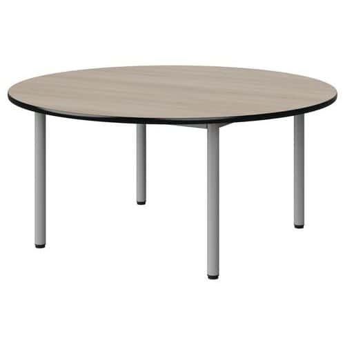 TABLE MALIBU Ø 120 T2 4P STRA ANTIB ACACIA/NOIR GRIS 9006