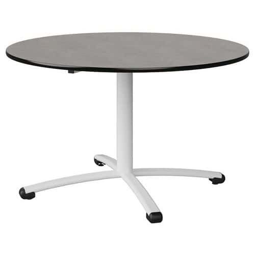 TABLE MALIBU Ø 120 T5 PC STRA ANTIB BÉTON F186/NOIR BLC 9016