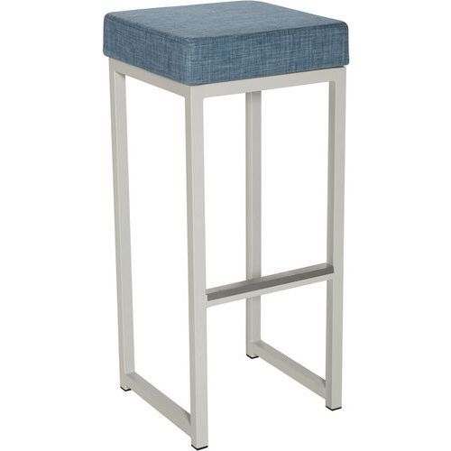 TABOURET DE BAR KUBO BAR ACIER BLANC LINEN BLEU - FLEXFURN