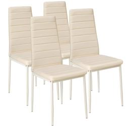 Tectake Lot de 4 chaises avec surpiqûre - beige -401847 - beige matière synthétique 401847_0
